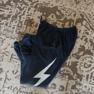 Grey Aviator Nation Sweats with White Lightning Bolt
